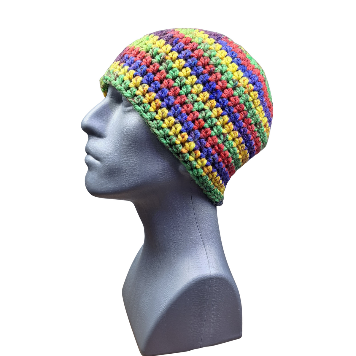 Created by Cyd Handmade Crochet Beanie‎ Hat Multi Color Merino Wool Boho NEW Multi Color Beanie – Engineered By Dré main image 2