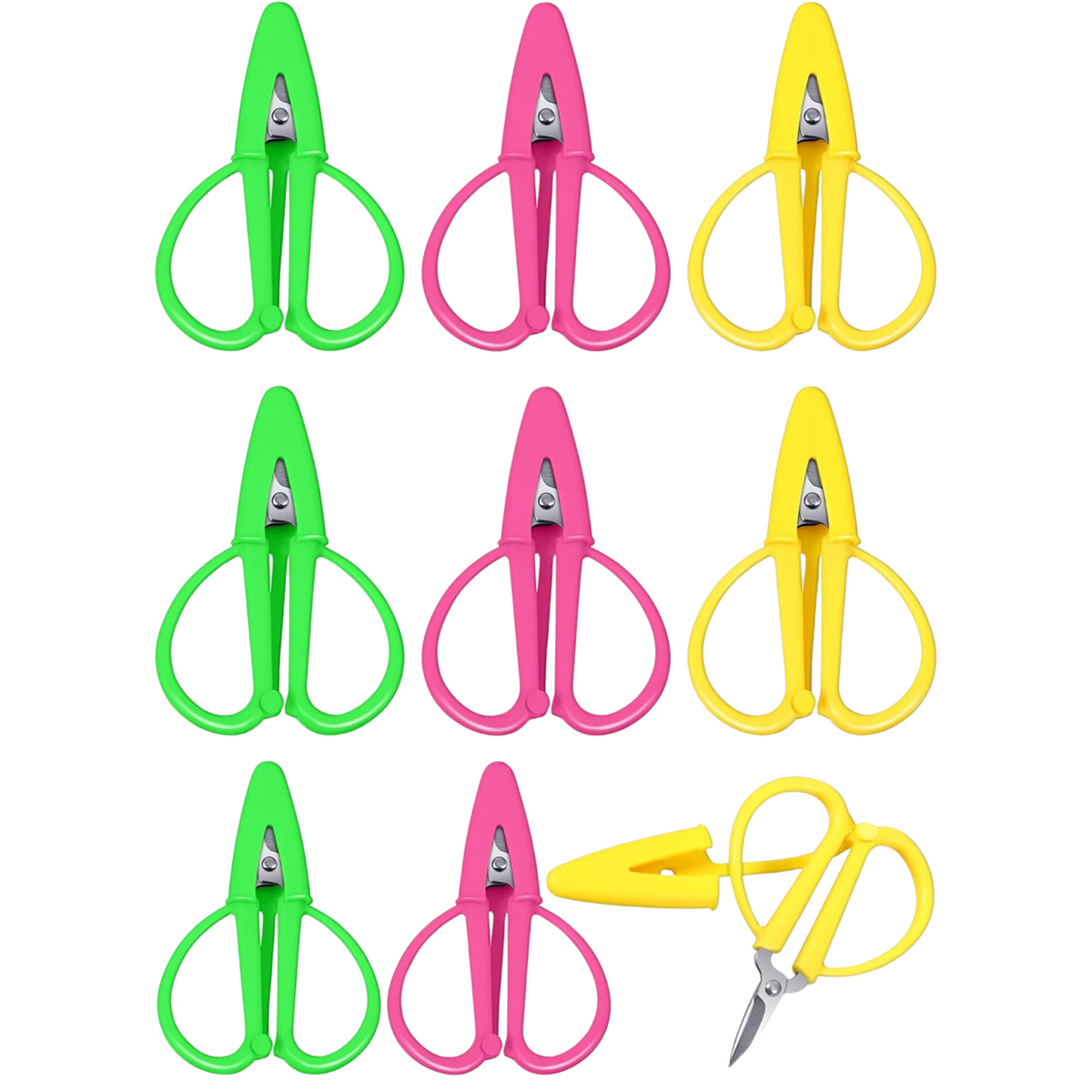 AOZUO 4-Pack Mini Crochet Scissors Set - Tiny Needle Tip Scissors With Silicone Covers For Craft, Sewing & Travel - View #2