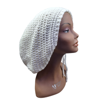 White Drawstring Loc Tam