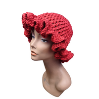 Red Velvet Ruffle Hat