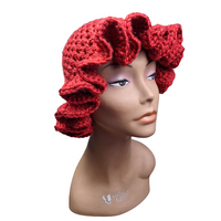 Red Velvet Ruffle Hat