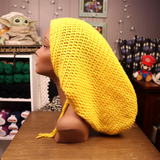 Yellow XL Drawstring Tam | Slouchy Hat | Dreads | Dreadlocks | Locs | Braids