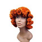 Pumpkin Orange Velvet Ruffle Hat