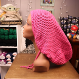 Hot Pink XL Drawstring Tam | Slouchy Hat | Dreads | Dreadlocks | Locs | Braids
