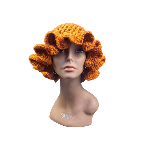 Pumpkin Orange Ruffle Hat