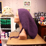 Purple XL Drawstring Tam | Slouchy Hat | Dreads | Dreadlocks | Locs | Braids