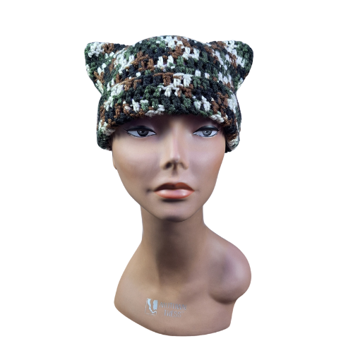 Green Camo Cat Ear Hat