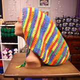 Rainbow XL Drawstring Tam | Slouchy Hat | Dreads | Dreadlocks | Locs | Braids