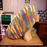 Rainbow XL Drawstring Tam | Slouchy Hat | Dreads | Dreadlocks | Locs | Braids