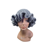 Charcoal Gray Ruffle Hat
