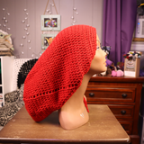 XL Red Drawstring Tam | Slouchy Hat