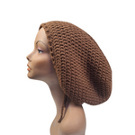 Chocolate Brown Drawstring Loc Tam