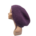 Eggplant Purple Drawstring Loc Tam