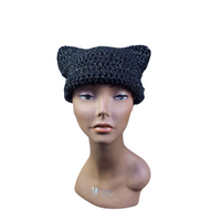 Black Sparkle Cat Ear Hat