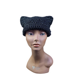 Black Sparkle Cat Ear Hat