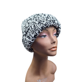 Black & White Marled Beanie with Brim