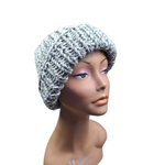 Gray Marled Beanie with Brim