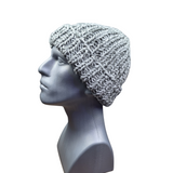 Gray Marled Beanie with Brim