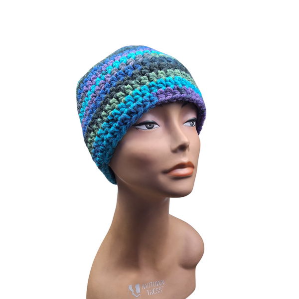 Northern Lights Multicolored Crochet Beanie