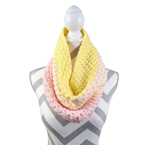 Pink, Yellow, & Apricot Cowl