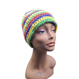 Primary Multicolored Crochet Beanie