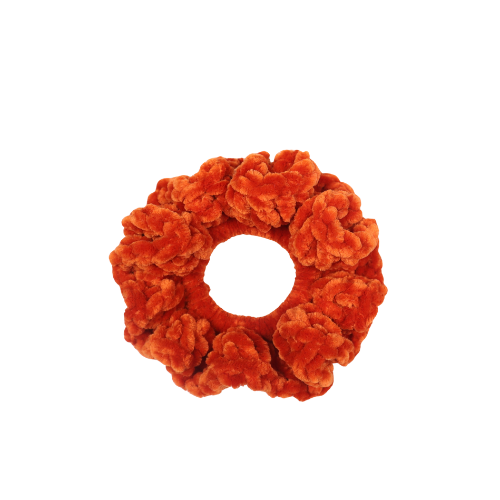Pumpkin Orange Velvet Scrunchie
