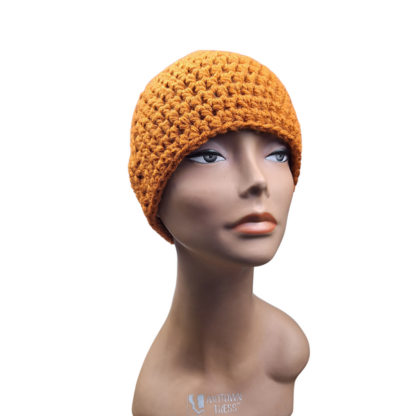Pumpkin Orange Crochet Beanie